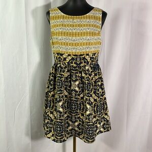 NWT Ark & Co Monaco Mixed Baroque Print A-Line Mini Dress